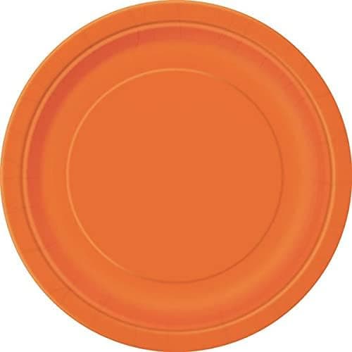 Miljövänliga papptallrikar - 18 cm - Orange - 10-pack, perfekt för Halloween.