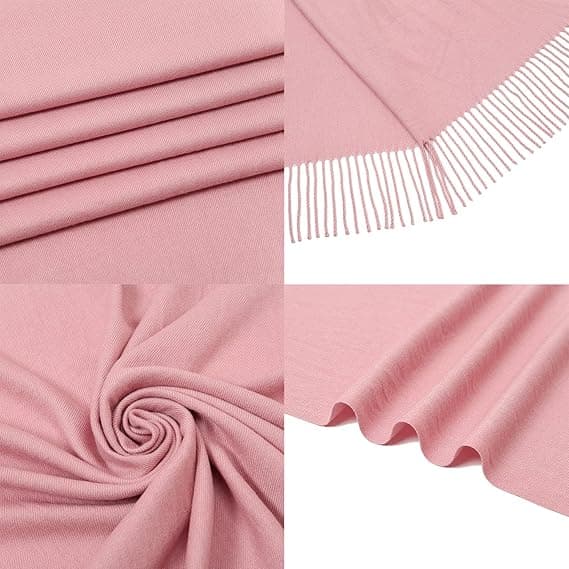 Dam Scarves Pashmina Sjal och Wraps för Bröllopsscarves för Kvinnor Vinter-rosa