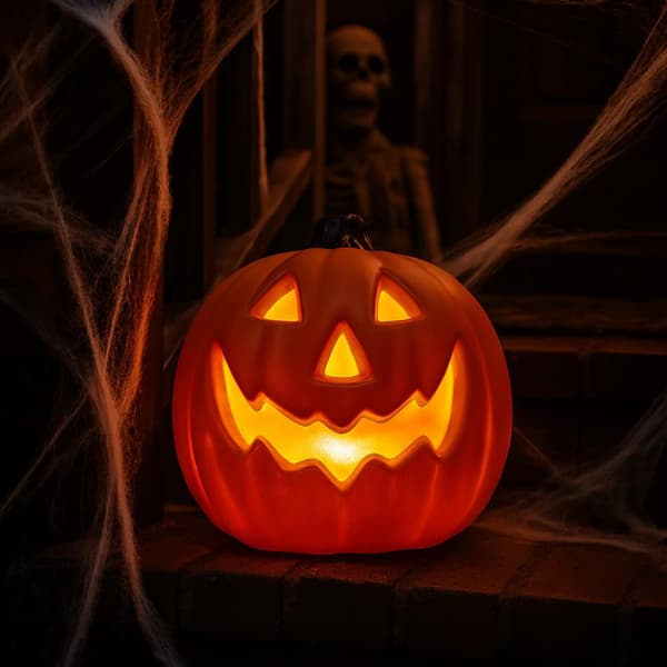 1 kpl LED-valaistuja kurpitsoja ovat täydellinen kumppani Halloweeniin.