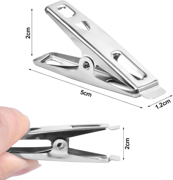 20 stk. rustfrit stål tøjpinde, metalclips, til daglig vask