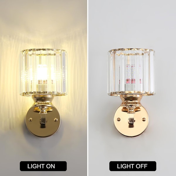 Retro Kristall Vägglampa, E27 Modern Svart Kristall Vägglampa, Väggbelysning för Sovrum Vardagsrum Korridor Style 2