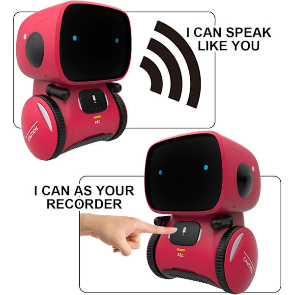 Kid Intelligent Robot Toys- Voice& Touch Control, Children Smart Robotic Toys for Girls, Recorder&Speak Like You rose red 3.9*3.7*5.1 inch