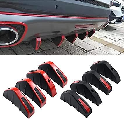 4 stk. bil bakre støtfanger spoiler diffuser, haifinne diffuser universell bakre støtfanger spoiler anti-slitasje chassis dekorasjon bil spoiler