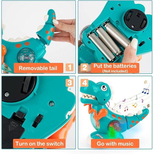 Lelut Ryömivät Kävelevät Dinosaurukset Musiikillisilla Valoilla Lelut Pojille Ja Tytöille Vauvan Aistilelut Äänilelut Syntymäpäivälahjat