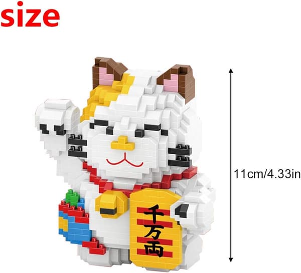 Mikrobyggstenar Mini Pet Building Toy Bricks för barn Fortune Cat Model 4569