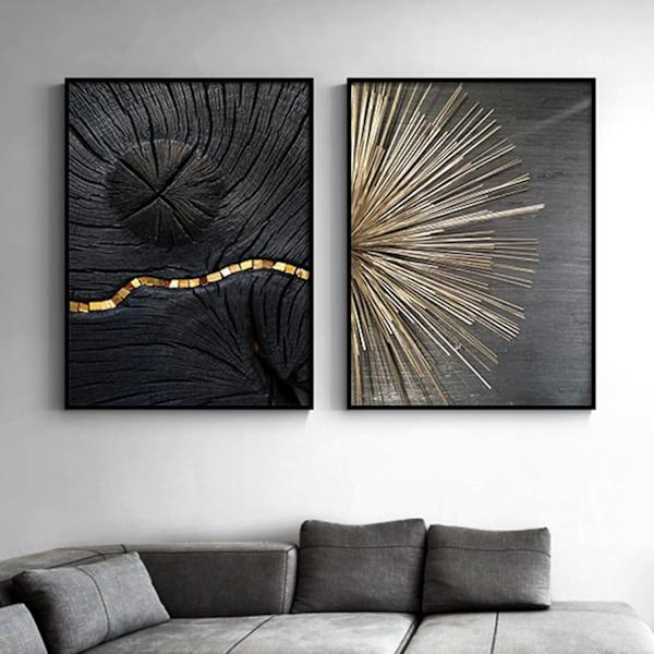3-delad canvas linjetextur affischuppsättning, endast målning, ingen ram 30*45cm