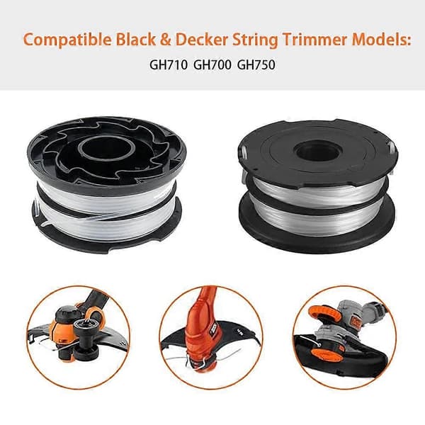 Erstatningsspole + Spolehette for Black &amp; Decker GH750/GH710/GH700 Gressklipper, DF-065-BKP/RC-065-