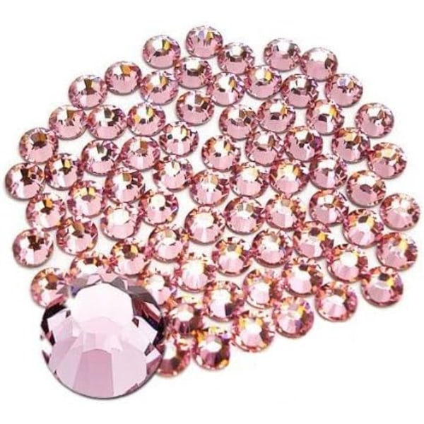576 st Limfix Flatback Rhinestones Glas Diamantes Ädelstenar för Nail Art Hantverk Dekorationer Kläder Skor Pink 576pcs