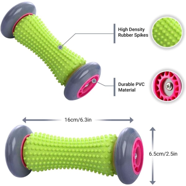 Fotmassasjerulle, ergonomiske fotmassasjeapparater for plantar fasciitt-restitusjon og avspenning av stramme muskler, akupressurrullermassasjeapparater