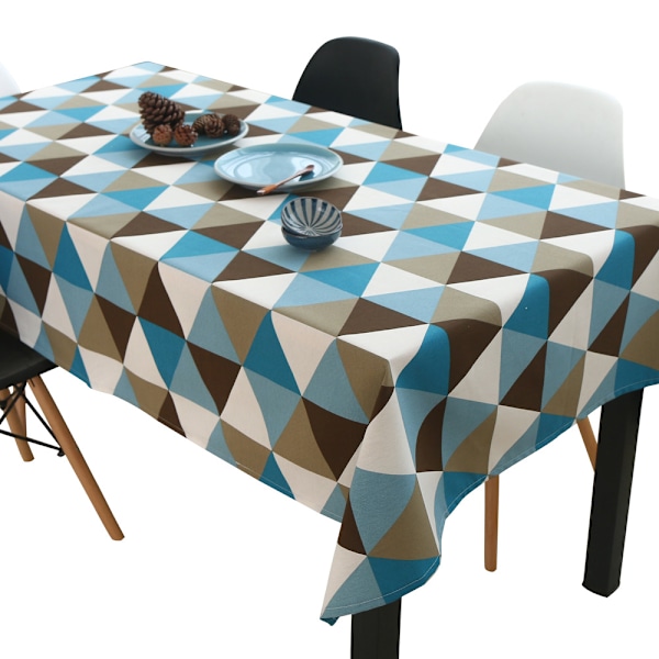 Duk med fläckskydd fyrkantig, duk triangulär duk diamant Blue 120*120CM