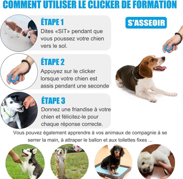 Hundklicker, 2 st hundklicker för träning med handledsrem