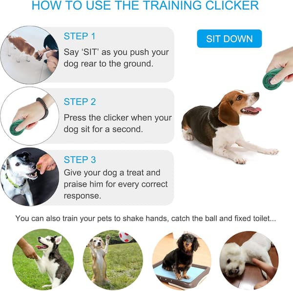 Hundklicker, 2 st hundklicker för träning med handledsrem