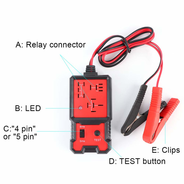 Bilrelæ Tester, 12V Elektronisk Bilrelæ Tester Auto Bil Diagnostic Batteri Checker Værktøj