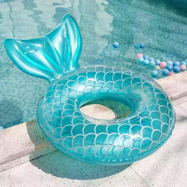 Barnens simring, uppblåsbar pool flyter simrör flotte leksak med frukter sjöjungfru dekorationer sommar vatten kul lounge