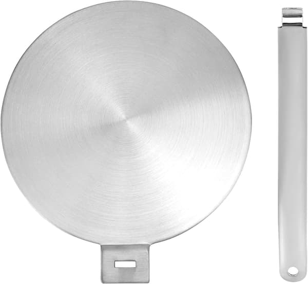 Induktionskogepladeadapter, varmefordelingsplade, rustfrit stål, 20 cm, til induktionskogeplade, gaskomfur