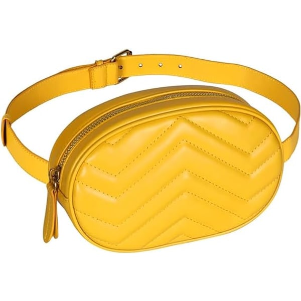 Bumbag, PU-läderbumbags för damer, Vattentät Fanny Pack, för dagligen, semester, shopping, resor yellow