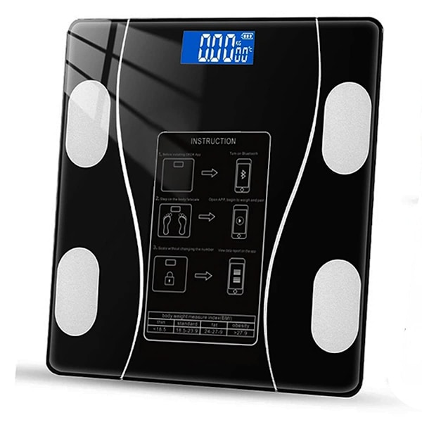 Digital Smart Våg Badrum Kropp BMI Telefon Bluetooth Anslutning Personligt Minne Minimalistisk Design 5g/40kg