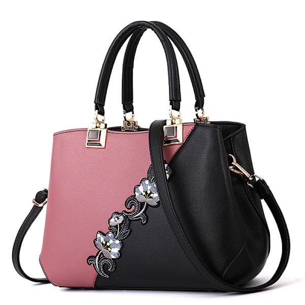 Dametasker Blomstermønster Crossbody Tasker Pom Pom Dekoration Håndtasker Tote Tasker til Damer Skuldertaske PU Læder rosa