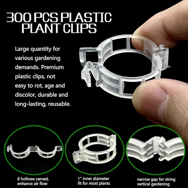 Tomatclips, Plastik espalierclips, Plantesupportclips, Haveclips til at vokse oprejst Gør planter sundere