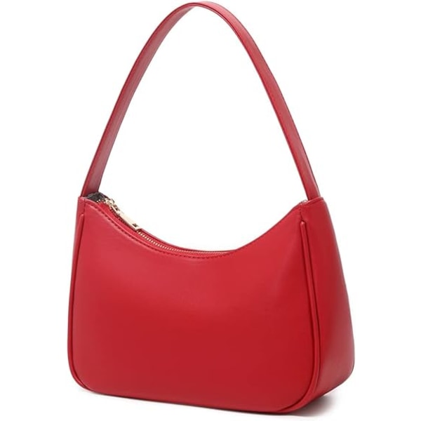 Axelväska för kvinnor, Tote Handväska Mini Clutch med blixtlås red
