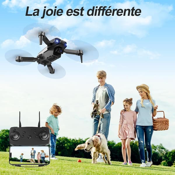 Drone med kamera, Mini 4K Drone for barn og nybegynnere, 360° flips, One-Key Takeoff/Landing - Gull