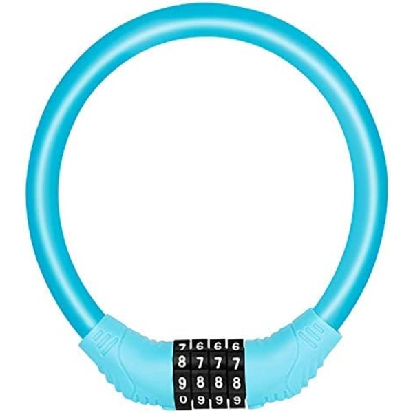 Pyörän vaijerilukko Yhdistelmäkaapeli, Kannettava pyörälukko 4-numeroisella yhdistelmällä blue