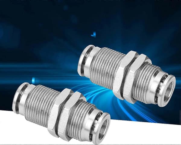 Skottgenomföring Pneumatisk kontakt Luftslangskoppling Push-in-kopplingar för nylon slang (6mm)