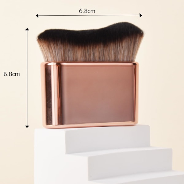 Självbrunande Borste Mjuk Borste Portabel Självbrunande Borste Självbrunare Ansiktsborste För Kropp & Ben Makeup (Roséguld)