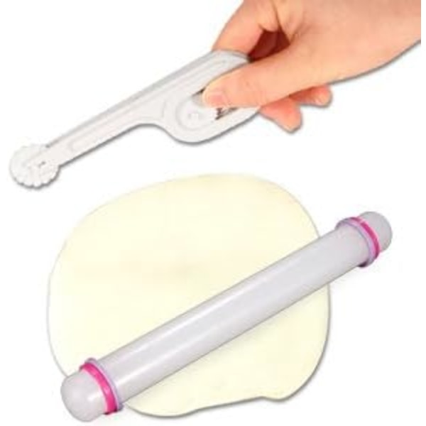 Set med 4 verktyg för att forma mörk sockerpasta, 11 kakformar