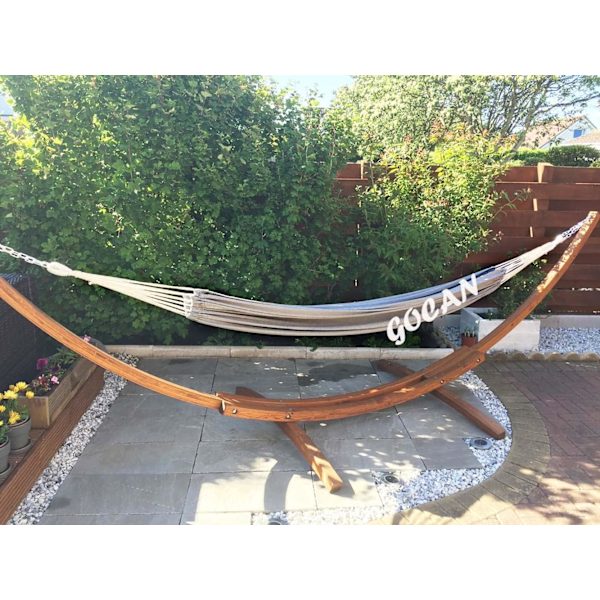 Dobbel Hengekøye for 2 Personer Ekstra Stor Lerretet 220x150cm, Bomullshengekøye for Patio Veranda Hage Bakgård