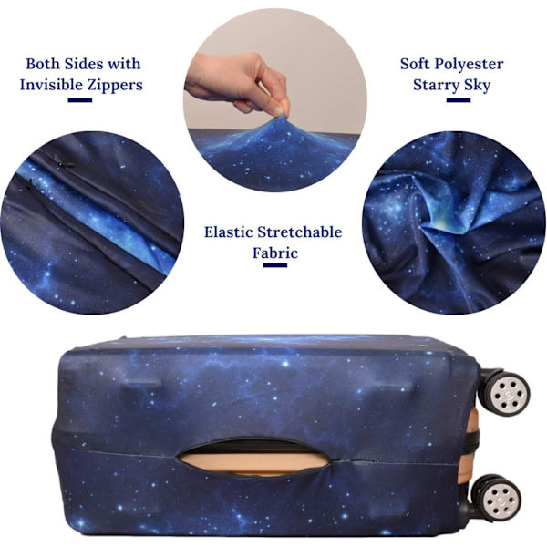 Resväska Skydd, Skyddande Tvättad Resväska Skydd - Resa Elastisk Spandex Resväska Skydd med Bagage Tagg Passar 29 till 30 Tum Milky Way XL