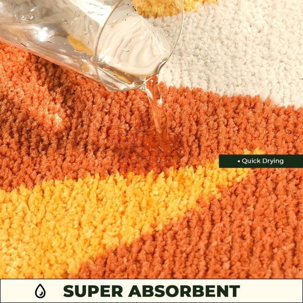 Superabsorberende Badeværelsesmåtte Antislip Badetæppe til Badeværelse Maskinvaskbar Bademåtte Blød Mikrofiber Bademåtte Colorful Flowers 31" X 20"