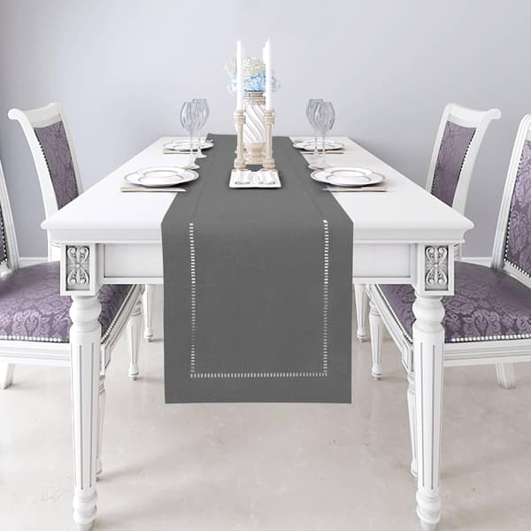 Imitert linduk, vaskbar, til spisebord, borddekorasjon dark grey