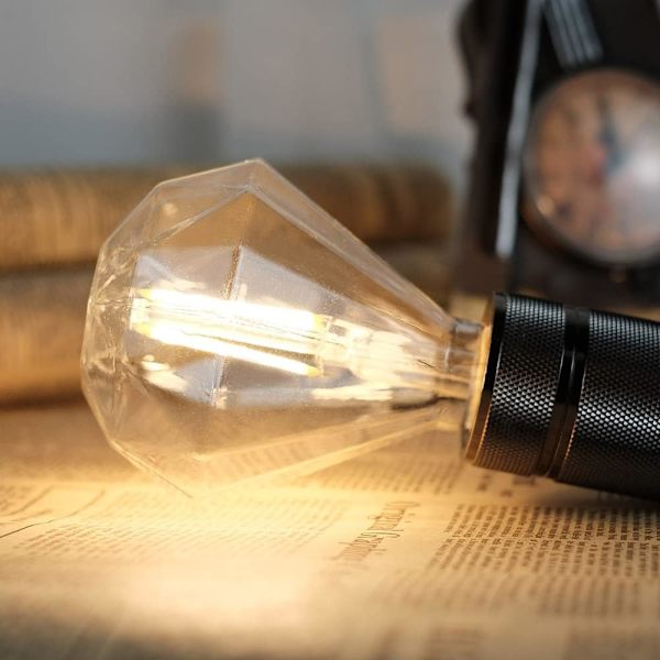 Led-lamput Vintage-lamppu 4W Diamond Edison -lamppu G95 220/240V E27 Erikoisvalaisin Koristelamppu (Läpinäkyvä) [Energiatehokkuusluokka D]