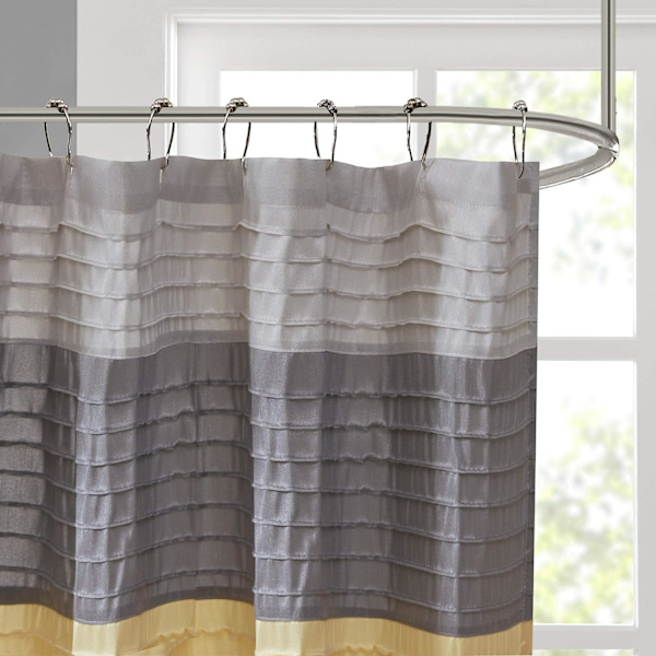 Bruseforhæng Faux Silke Pieced Stribet Moderne Mikrofiber Badeforhæng, 180CM*180CM style 9