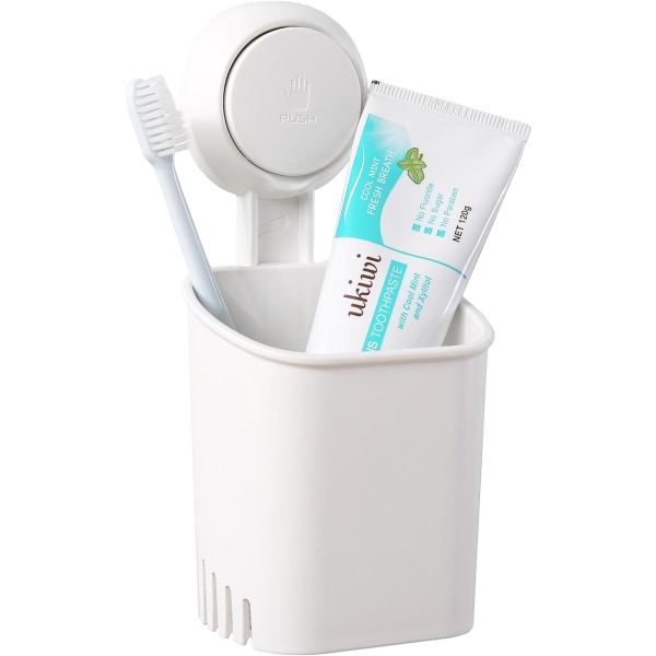 Sugekop tandbørsteholder - Ingen boring, Nem installation, Aftagelig, Genanvendelig, Vandtæt, Holder op til 5 kg - Ideel til køkken og badeværelse