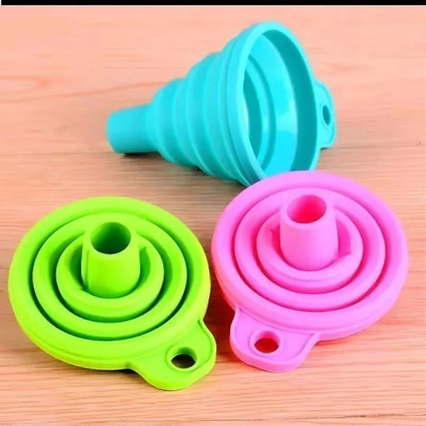 Funnel Set Foldable Funnel, 3 Pack Silicone Funnels for Kitchen