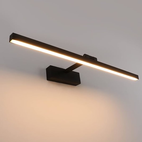 LED-spegellampa badrum, 180 graders rotation vägglampa för badrum, aluminium Black/white light 40cm