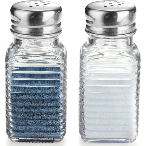 Glass Salt and Pepper Shakers Set,Rectangular Salt Shaker Set