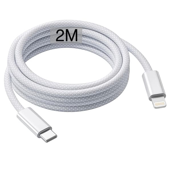 USB C til Lightning-kabel 2M, hurtigladekabel for iPhone 14/13/12/XR/SE/8/7/6S, lang ladeledning for iPad Air, Mini og AirPods