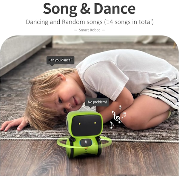 Interaktive Smarte Robotleker, Intelligente Robotleker for Barn, Jenter & Gutter Robotleker 3 År og Eldre, Stemmestyrt green