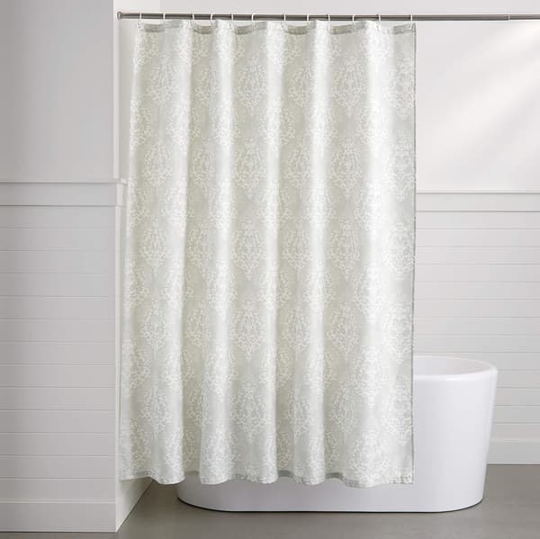 Duschdraperi i tyg - 72 x 72 tum, för badrum Light Gray Medallion 72''x72''