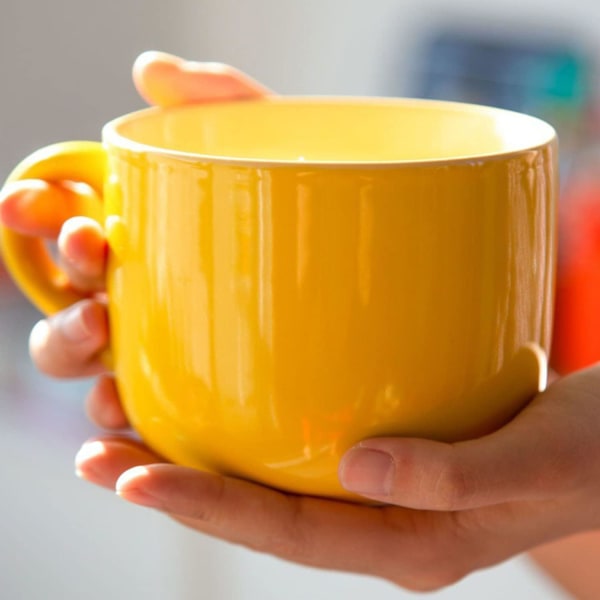 Stora Muggar för Frukostflingor med Henke Kaffekopp Stor Keramisk Tekopp 650ml Kaffe Mugg Frukostflingeskål Kopp Födelsedagspresent Kaffekopp