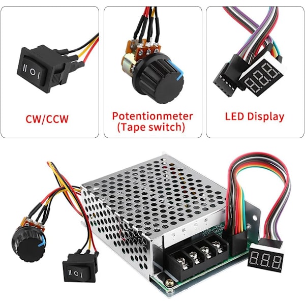 PWM DC-moottorin nopeudensäädin, kääntyvä moottorin nopeudensäädin digitaalisella näytöllä DC10V-55V
