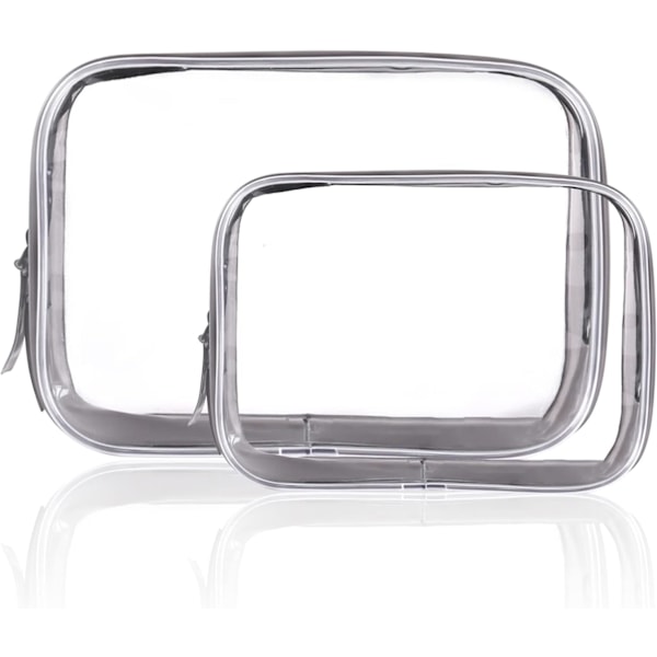 Transparent Necessärset, 2 st Transparent Vattentät PVC Resväska, Transparent Kosmetisk Sminkväska
