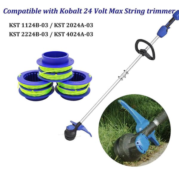 6 stk. TLEG-01 ABS-spoler for Kobalt KST 1124B-03 / KLS 124-03 24V gresstrimmer nylon trimmekant