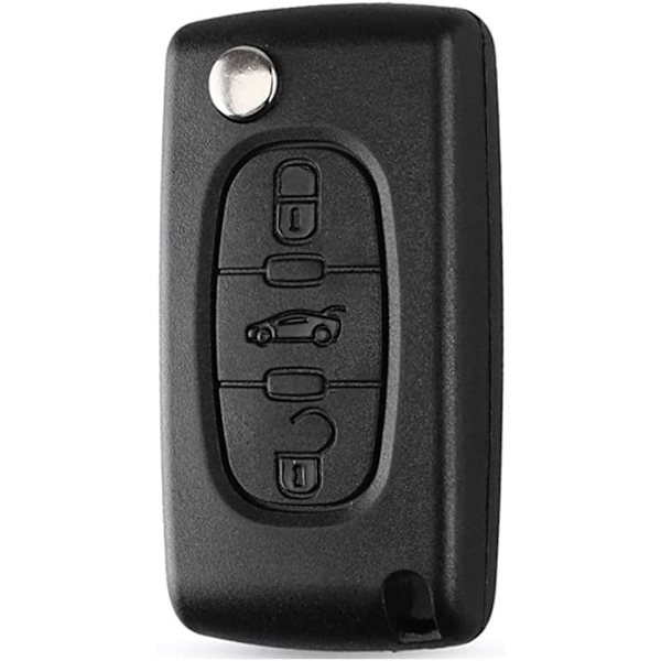 Knapper Bagagerumsnøgle Skall Kompatibel CE0536 Foldbar Flip Nøgle til Peugeot 207 307 308 407 408 Citroen C2 C3 C4 C5 C6 C8 (Bagagerums Knap, CE0536)