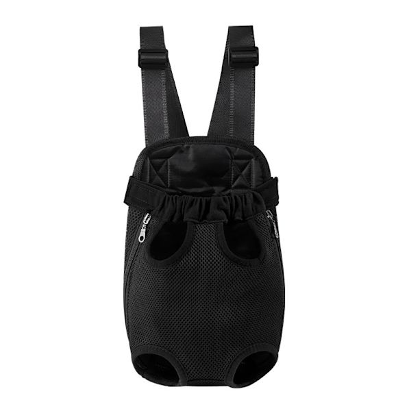 Husdjursbröstväska utomhus mesh dubbel axel fyrben ryggsäck Black XL
