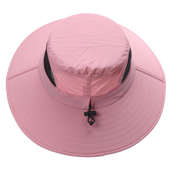 Solhat til mænd og kvinder - Sammenfoldelig safarihat - Havehat - Solbeskyttelseshat Pink 55-60cm