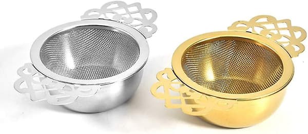 Sett med 2 te-infusere i rustfritt stål med skåler